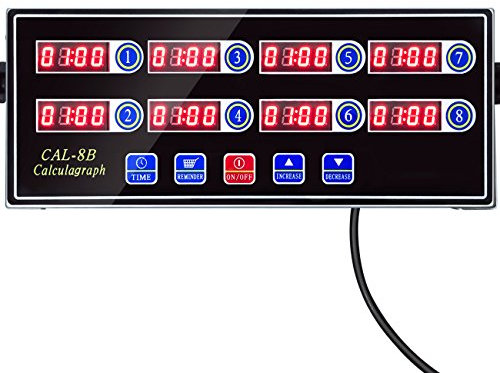YOOYIST Temporizador de Cocina Digital Comercial de 8 Canales, Alarma Fuerte para Cocina de Restaurante Negro