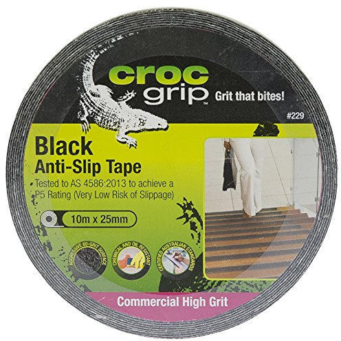 CROC grip Commercial High Grit Black Anti-Slip Tape -25mm x 10m