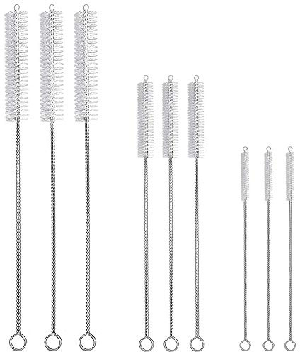 9-Piece Straw Cleaner Brush Kit - for Stanley Mug 40, 30, 20 oz, (3-Size) Extra Long Pipe Cleaners, Straw Cleaning Brush for Tumbler, Sippy Cup, Bottle and Tube