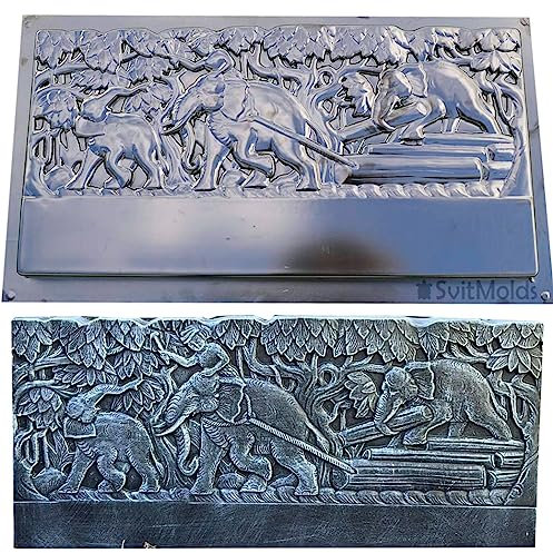 SvitMolds Moule à béton DIY vendu 1 pièce bord pierre moule éléphant bordure moule plastique ABS béton clôture de ciment #BR13