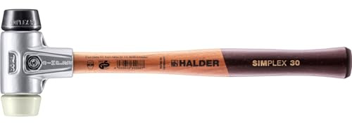 SIMPLEX-Schonhammer, Gummikomposition/Nylon; mit Aluminiumgehäuse und hochwertigem Holzstiel | D=30 mm | 3128.030