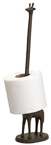 Sport Tent-Antik Küchen Rollenhalter Ersatzpapierrollenständer mehrfunktionaler Tissue Holder Gusseisen Toilettenpapierhalter WC Papierhalter Badezimmerdekor Giraffe Optik