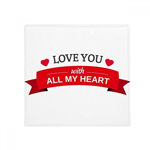 DIYthinker Valentine Love You with All My Heart Anti-Rutsch Boden Pet Matte quadratisch Badezimmer Wohnzimmer Küche Tür 60/50 cm Geschenk, Gesponnenes Polyester, mehrfarbig, 50X50cm