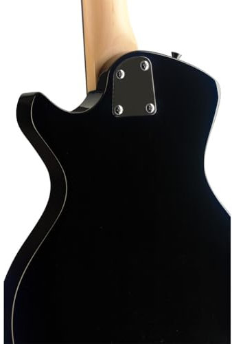 Stagg E-Gitarre - Silveray Serie - Sondermodell mit Korpus aus massivem Mahagoni, schwarz