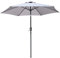 Green Bay 2.5M Round Garden Parasol Umbrella Outdoor Sun Shade for Patio/Beach/Pool Umbrellas with Winding Crank and 38mm Tilt Pole - Grey