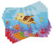 ABAKUHAUS Schildkröte Platzmatten, Lustige entzückende Cartoon-Art-Unterwassermeerestier-Baby-Schildkröte und Fisch-Sammlung, Tiscjdeco aus Farbfesten Stoff für das Esszimmer und Küch, Blau Mehrfarbig