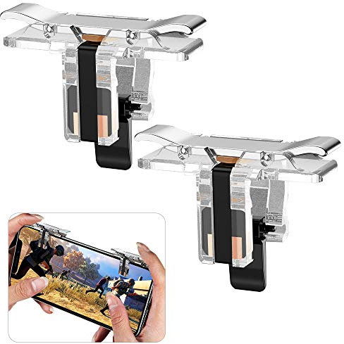 GOLRISEN 2 Piezas Gatillos para Juegos para Móvil con Botones L1 y R1 Disparador para Juegos PUBG Gatillos para Móvil Call of Duty Controlador de Juego Compatible con Todos los Móviles Android/iOS