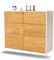 Dekati Sideboard Tempe hängend (92x77x35cm) Korpus Weiss matt - Front Holz-Design Eiche - Push to Open