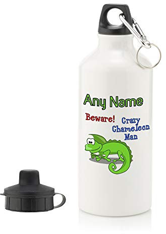 UNIGIFT - Gourde de caméléon pour Homme - Blanc - Personnalisable, Aluminium, Blanc, S: 400 ML