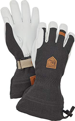 Hestra Gloves Herren Army Leather Patrol Gauntlet 5 Finger HandschuheSchwarz/Grau 8