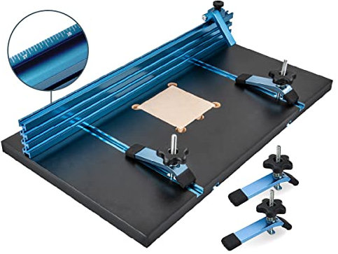 POWERTEC 71539 Trapano a colonna da 35,6 cm x 61 cm con sistema di recinzione a T in alluminio completo, serie professionale per la lavorazione del legno