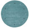 carpetfine Wollteppich Gabbeh Uni Rund Türkis Ø 80 cm | Moderner Teppich für Wohn- und Schlafzimmer