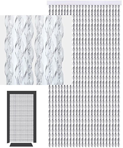 Defacto Tenda a fili per porta del balcone, in PVC, 100% Made in Italy (trasparente, 90 x 200 cm)