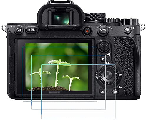 FANZR A7III Screen Protector Compatible for Sony a7riv a7riii a7rii a7iii A7C RX100 Camera, 0.3mm 9H Hardness (3 Pack)