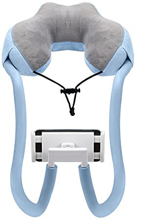 MoKo Neck Phone Holder, Lazy Gooseneck Phone Pillow Holder Bracket, 360° Rotation Stand for 4-11 Devices, fits iPhone 16/Pro/Pro Max/Plus, iPhone 15/Pro/Pro Max/Plus, iPhone 14/Pro/Pro Max/Plus, Blue