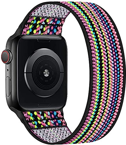 ENJINER Cinturino elastico in nylon Solo Loop compatibile con Apple Watch da 38 mm, 40 mm, 41 mm, 42 mm, 44 mm, 45 mm, 49 mm, ultra iWatch serie 8, 7, 6, SE, 5, 4, 3, cinturino sportivo elastico
