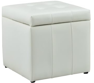 Vente-unique - Sitzhocker 1 Serafino - Kunstleder - weiß