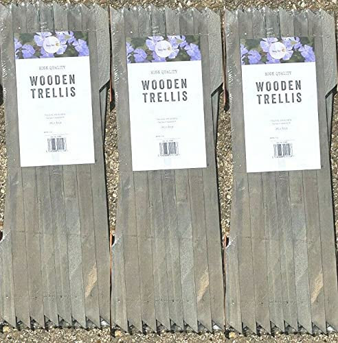 MD MUZ 3 X Garden Gardeners Dark GREY 6 x 2 ft Coloured Wooden Expanding Expandable Wooden Garden Trellis Each Piece Expands to 180 x 60 cm / 6FT X 2FT New