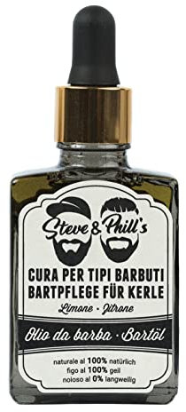 Steve & Phill's Bartöl, 30ml, Zitrone - 100% natürlich, 100% geil, 0% langweilig - hautfreundlich für alle Hauttypen, mit Latschenkiefer - Qualität Made in Südtirol