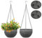 MissFox Pots de Fleurs à Suspendre de 2 Paquet(diamètre - 21cm), Pot Suspendu Plante Exterieur, Arrosage Automatique Pot Suspendu Plante en Plastique avec Chaîne Suspendue pour Le Jardin, Le Balcon