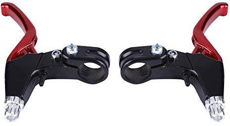 Akozon AUTO 1 Paar Mountainbike-Bremshebelgriffe aus Aluminiumlegierung, 4-Farben-Bremshebel, 22-mm-Bremshebelgriff, klappbarer Bremsgriff (rot) Rennklaue