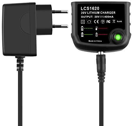 EICHXO 12V 16V 20V LCS1620 Caricabatterie Sostituzione per Black Decker Li-ion Batteria LCS1620 LBXR20-OPE LBXR20 LB20 LBX20 LBX4020 LB2X4020 LBXR2020-OPE BL1514 LBXR16