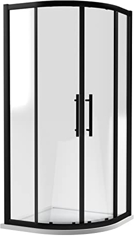 Hudson Reed M900QBP-E8 Apex Modern Bathroom 8mm Toughened Safety Glass Easy Fit Quadrant Shower Enclosure, 900mm x 900mm, Matt Black