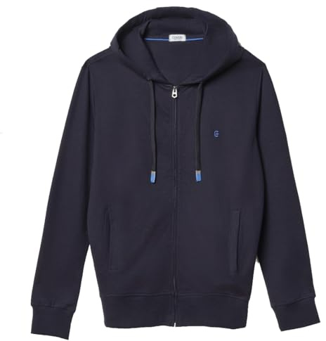 Coveri Felpa Uomo Aperta con Cappuccio Tasche Cerniera Zip Leggera Primaverile Garzata