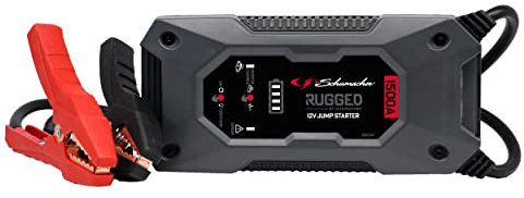 Schumacher Electric SBX462 - Avviatore Auto 1500A 12V - Booster al Litio con Morsetti Sicuri - Motori Benzina 8L / Diesel 6L - USB, LED - Modalità Override e Pre-Boost