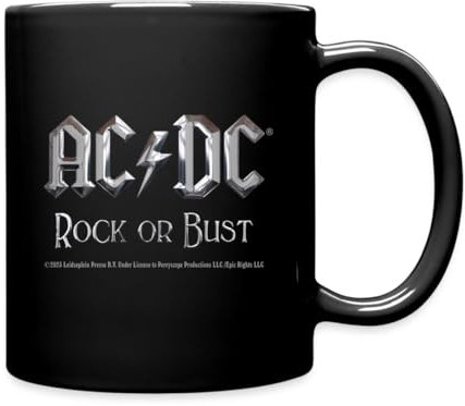 Spreadshirt AC/DC Logo In Silber Rock Or Bust Album Tasse Einfarbig, One size, Schwarz