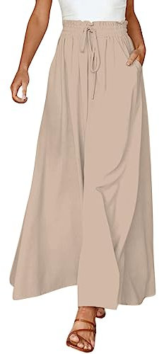 Hosenrock Damen Extra Lang Weite Bein Wickelhose Yoga Culottes Leicht Loungehose Weite Elegant Yoga Pants Culottes Große Größen Sommerhose Stoffhose