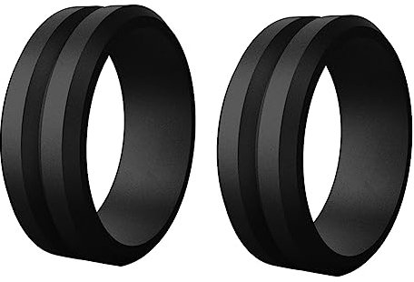 ailill 2 Stück 8 mm beliebte Größe 7–14 Größe für Männer und Frauen, Silikon, coole Ringe, Silikon-Ehering, umweltfreundlich, Outdoor-Sportring, 11, Kieselgel