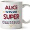 Mugffins Tasses Personnalisables pour CHANTEUSE femme - En Français - Cadeau Personalisé- Tu es Super - 11 oz / 330 ml