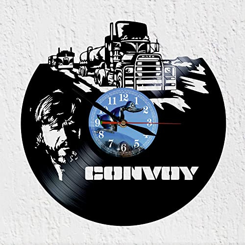VINY WOODY LKW-Konvoi, große Uhr, Wanddekoration, Gummiente aus Vinyl, originelles Geschenk