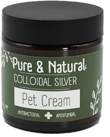 Pure & Natural Colloidal Silver Cream for Pets - Soothing Moisturiser, Antibacterial, Antifungal, Itch Relief for Dogs & Cats - 100g