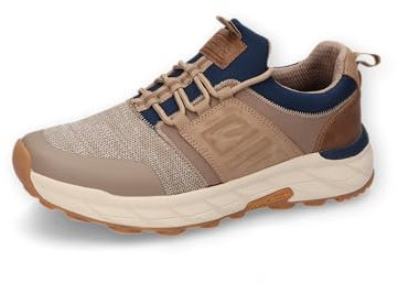camel active Herren Sportlicher Sneaker mit Lederbesatz Beige-Braun, menswear-40