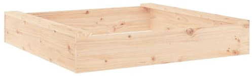 vidaXL Arenero con Asientos Cuadrado, Foso Caja de Arena, Arenero de Exterior, Arenero para Niños de 2-8 Años, Madera Maciza de Pino