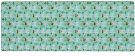 YsoLda Tapis de Souris, Grand Tapis de Souris de Jeu 11,8 x 31,5 Pouces, Tapis de Souris pour Clavier pour Le Bureau à Domicile,Cactus Chien Jack Russell