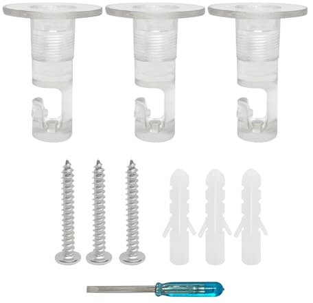 smartect support Mural et plafond à suspendre pour câbles [3 pièces, Transparent] Fixation au Plafond avec vis et chevilles, Support de Câble en saillie pour vos projets DIY