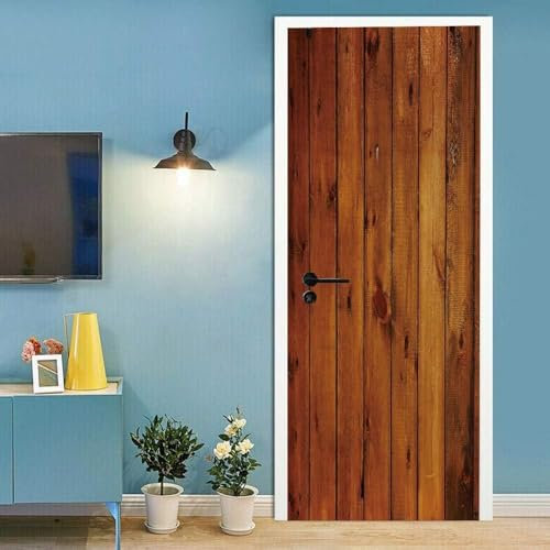 Adesivo Murale Porta 3D Porta In Finto Legno Vintage Marrone Adesivi Per Porte Decorazioni Per La Casa Murale Per Porte In Vinile Buccia E Adesivo Carte Da Parati Per Rinnovamento Di Porte In 0