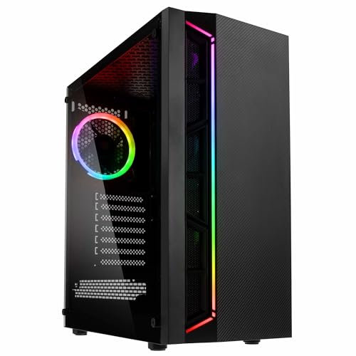PCBYTE Ordenador Sobremesa Blacknow, Intel Core i5 12400F 6 Cores x 2,6 GHz up to 4.4Ghz Turbo, 32GB RAM, 2TB SSD, Nvidia RTX 4060, Windows, Windows 11 Pro
