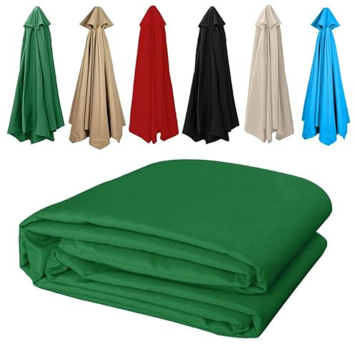 Toile de Rechange pour Parasol 2.7m/3m, Toile de Parasol deporté 6 Baleines/8 Baleines, Housse De Rechange Pour Parasol D'extérieur, Tissu De Rechange Pour Parasol De Jardin, Terrasse, Plage, Piscine(