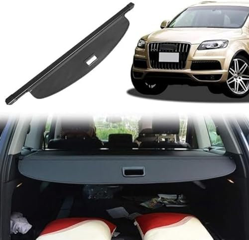 YPZJXQXQ Laderaumabdeckung Kofferraum Schutz Ausziehbar für A-UDI Q7 2010 2011 2012 2013 2014 2015, Abdeckung Kofferraumabdeckung Cargo Cover Zum Schutz