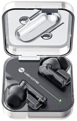 Pioneer Bluetooth Headphones, Wireless Version V5.1, Noise Cancellation, 5 Hours Battery, White (Transparent Black)
