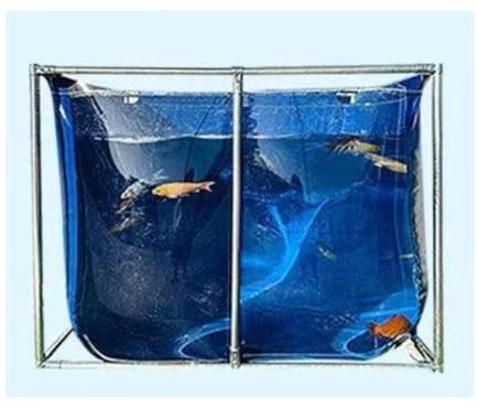 Rahmen-Schwimmbad, transparenter Fischteich, Zuchtuhr, Wasserspeicher im Freien, Spielen mit Wasser, mit Ablaufauslass, mehrere Größen zur Auswahl (Blau, 200 x 150 x 70 cm)