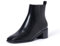 GENSHUO Stivaletti da donna 5 cm Tacco basso a punta Punta quadrata Cerniera laterale Moda Comodi stivali Chelsea Neri 42 EU