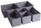 TYEERS Schubladen Organizer, Strapazierfähiger Stoff, Waschbar, mit Bodenstützplatten, Kleine Aufbewahrungsboxen für Badezimmer, Kleiderschrank, Kommode, 6er-Set, Dunkelgrau