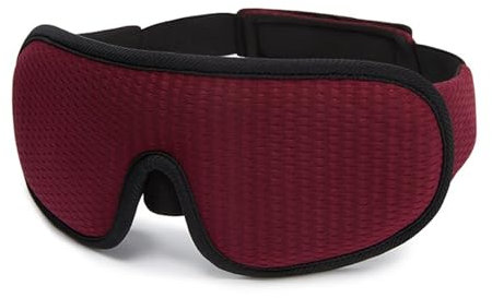 Schlafmaske 3D Schlafmaske blockieren leichte weiche gepolsterte Schlafmaske for Augen Schatten Augenbund Schlafhilfesgesichtsmaske Okular angemessen(Red)