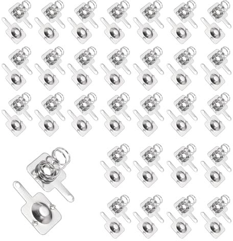 sourcing map 30 Set Battery Spring Metal Contact Plate 10mm x 9mm Positive Negative Unipolar Conversion Nickeling Plate for Battery Holder and Electronic Toys