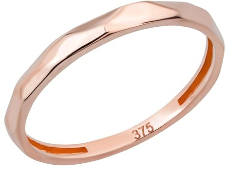 Ardeo Aurum Damen Goldring aus 375 Gold schmal Vorsteckring Ansteckring Stapelring Roségold Größe 52
